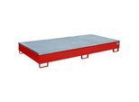 Bauer Regalwanne RW-GR 2700-2 PE, mit PE-Einsatz, mit Gitterrost, L 2665 x B 1315 x H 305 mm, feuerrot RAL 3000
