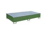 Bauer Regalwanne RW-GR 2700-3 PE, mit PE-Einsatz, mit Gitterrost, L 2665 x B 1315 x H 440 mm, resedagrün RAL 6011