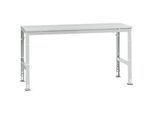 Manuflex Grundtisch UNIVERSAL Standard, Tischplatte Kunststoff, 1750x800, lichtgrau