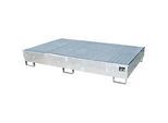 Bauer Regalwanne RW-GR 2200-2 PE, mit PE-Einsatz, mit Gitterrost, L 2165 x B 1315 x H 510 mm, feuerverzinkt