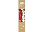Geschenkverpackungs-Set Clairefontaine, rot-weiss, 2 Tinyrollen Geschenkpapier L 5 m x B 350 mm, Geschenkband L 20 m & 10 Geschenkanhänger