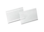 Etikettentasche Durable Hard Cover, A5 quer, selbstklebend, mit Permanent-Klebestreifen, rückstandsfrei ablösbar, PET Hartfolie, transparent