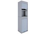 Rolladenschrank Aktos XL, 4 Ordnerhöhen, abschliessbar, Bügelgriff, B 500 x T 400 x H 1860 mm, Holz, grau
