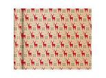 Geschenkpapier Clairefontaine Rote Rentiere, für Weihnachten, braun-rot mit Rentierdekor, 5 Tinyrollen mit jeweils L 5 m x B 350 mm