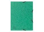 Exacompta Sammelmappe, DIN A4, mit Gummizug, 3 Klappen, beschriftbar, Colorspan-Karton, 355 g/m², grün