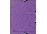 Exacompta Sammelmappe, DIN A4, mit Gummizug, 3 Klappen, beschriftbar, Colorspan-Karton, 355 g/m², violett