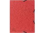 Exacompta Sammelmappe, DIN A4, mit Gummizug, 3 Klappen, beschriftbar, Colorspan-Karton, 355 g/m², rot