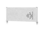 MAUL Tisch-Trennwand MAULconnecto, Akustikvlies 4000 g/m², Aluminiumprofil, B 1200 x H 500 mm, Akustik hellgrau, silber
