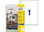 Avery® Zweckform Etiketten J4775, wetterfest, permanenthaftend, druckergeeignet, rechteckig, Polyester, matt weiss, 10 Stück auf 10 Blatt
