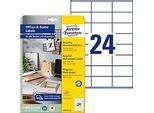 Avery® Zweckform Etiketten LR3475-10, A4, universell, permanenthaftend, druckergeeignet, Recycling-Papier, rechteckig, naturweiss, 240 Stück auf 10 Bogen