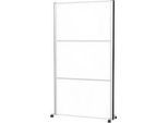 MAUL Stellwandsystem MAULconnecto, 3 Whiteboard-Steckmodule, Klettverbindung, auf Rollen, H 1800 x B 1000 mm, silber
