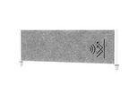 MAUL Tisch-Trennwand MAULconnecto, Akustikvlies 4000 g/m², Aluminiumprofil, B 1600 x H 500 mm, Akustik dunkelgrau, weiss