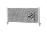 MAUL Tisch-Trennwand MAULconnecto, Akustikvlies 4000 g/m², Aluminiumprofil, B 1200 x H 500 mm, Akustik dunkelgrau, silber