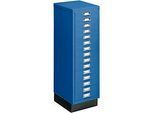 Schubladenschrank DIN A4, mit 15 Schubladen, 940 mm hoch, enzianblau
