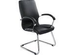 Freischwinger Xeros, Leder, schwarz