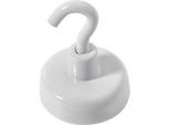 Kraftmagnet mit Haken, Ø 25 mm, Haftkraft ca. 4 kg, weiss, 5 Stück