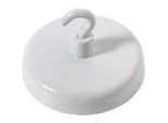 Kraftmagnet mit Haken, Ø 36 mm, Haftkraft ca. 10 kg, weiss, 5 Stück
