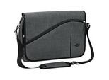 Messenger Bag COLLEGE, Polyester, Laptop-Innentasche, gepolst. Tragegurt, B400xT100xH300 mm, graumeliert