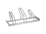 Bügelparker, 1-seitig, für Reifen bis B 55 mm, B 1050 x T 1850 x H 500 mm, Stahl feuerverzinkt, 3 Einstellplätze, montiert