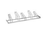 Bügelparker, 1-seitig, für Reifen bis B 55 mm, B 1750 x T 1850 x H 500 mm, Stahl feuerverzinkt, 5 Einstellplätze, montiert