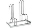 Bügelparker, 1-seitig, für Reifen bis B 55 mm, B 700 x T 1850 x H 740 mm, Stahl feuerverzinkt, 2 Einstellplätze, zerlegt