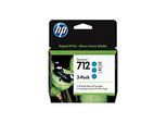 HP 712 - 3er-Pack - Cyan - original - DesignJet - Tintenpatrone