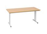Klapptisch TR, B 1600 x T 700 x H 720 mm, Buche-Dekor/weissaluminium