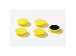 Haftmagnete, Ø 30 mm, Haftkraft ca. 700 g, 5 Stück, gelb
