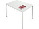 Schäfer Shop Pure Stahlrohrtisch, Rechteck, Quadratrohrfuss, B 1200 x T 800 x H 720 mm, lichtgrau/lichtgrau