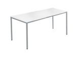 Schäfer Shop Pure Stahlrohrtisch, Rechteck, Quadratrohrfuss, B 1400 x T 700 x H 720 mm, weiss/weissaluminium