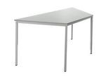 Schäfer Shop Pure Stahlrohrtisch, Trapez, Quadratrohrfuss, B 1600 x T 800 x H 720 mm, lichtgrau/lichtgrau
