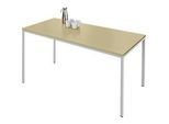 Schäfer Shop Pure Stahlrohrtisch, Rechteck, Quadratrohrfuss, B 1600 x T 700 x H 720 mm, Ahorn/weissaluminium