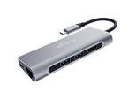 MediaRange USB Type-C Multiport Adapter, 2x USB 3.2, 1x HDMI (4K), LAN-Buchse, silber