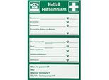 Schild "Notfall-Rufnummern"