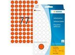 Vielzweck-Etiketten HERMA 2232, selbstklebende Markierungspunkte, Ø 13 mm, permanent haftend, 32 Blatt, Papier, matt, rot