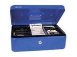 Rieffel Geldkassette VT-GK 3, Zylinderschloss, Stahlblech, B 262 x T 192 x H 82 mm, blau