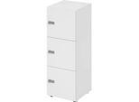 Schliessfachschrank Topas Line, 3 Ordnerhöhen, 3 Fächer, Zahlenschloss, B 400 x T 420 x H 1100 mm, weiss/weiss