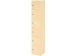 Schliessfachschrank Topas Line, 6 Ordnerhöhen, 6 Fächer, Zahlenschloss, B 400 x T 420 x H 2156 mm, Ahorn/Ahorn