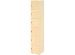 Schliessfachschrank Topas Line, 6 Ordnerhöhen, 6 Fächer, Zylinderschloss, B 400 x T 420 x H 2156 mm, Ahorn/Ahorn