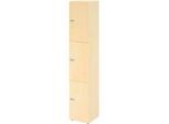 Schliessfachschrank Topas Line, 6 Ordnerhöhen, 3 Fächer, Zahlenschloss, B 400 x T 420 x H 2156 mm, Ahorn/Ahorn