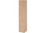 Schliessfachschrank Topas Line, 6 Ordnerhöhen, 3 Fächer, Zylinderschloss, B 400 x T 420 x H 2156 mm, Nussbaum/Nussbaum