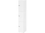 Schliessfachschrank Topas Line, 6 Ordnerhöhen, 3 Fächer, Zahlenschloss, B 400 x T 420 x H 2156 mm, weiss/weiss
