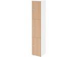 Schliessfachschrank Topas Line, 6 Ordnerhöhen, 3 Fächer, Zahlenschloss, B 400 x T 420 x H 2156 mm, weiss/Eiche