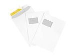 Schäfer Shop Genius Versandtaschen, Format C4, mit Fenster, Haftklebung, Papier, 120 g/m², weiss, 25 Stück