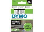 DYMO® Schriftbandkassette D1 43610, 6 mm breit, transparent/schwarz