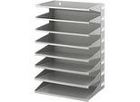 Ablagekorb, DIN A4, Stahl, 8 Fächer, lichtgrau