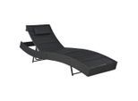 vidaXL Sonnenliege Poly Rattan und Textilene Schwarz