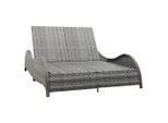 vidaXL Doppel-Sonnenliege mit Auflage Poly Rattan Anthrazit