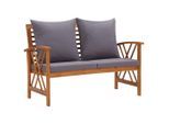 vidaXL Gartenbank mit Kissen 119 cm Massivholz Akazie