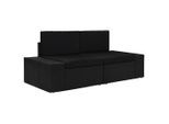 vidaXL Modulares 2-Sitzer-Sofa Poly Rattan Schwarz